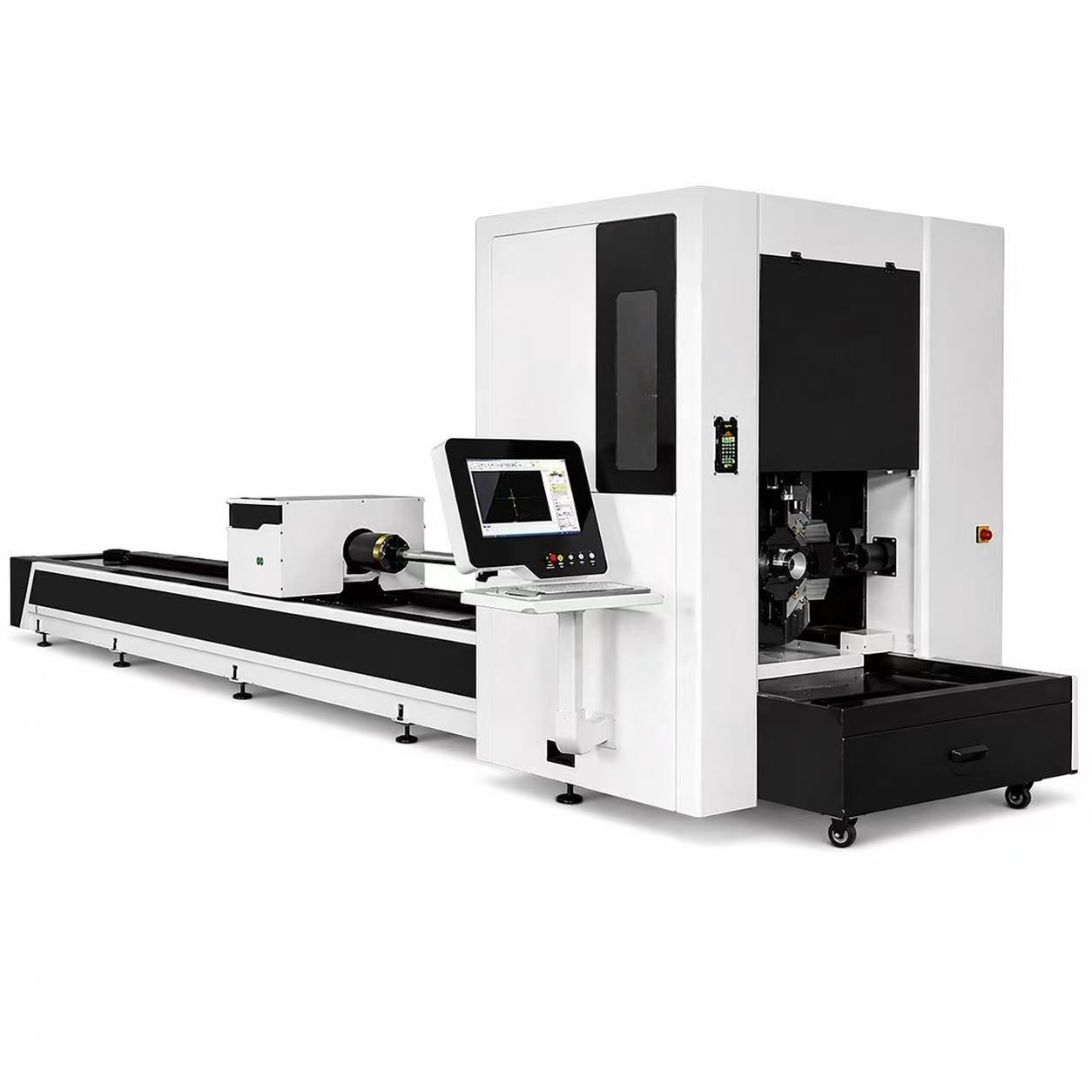 Fully enclosed fiber laser tube cutting machine with control screen
